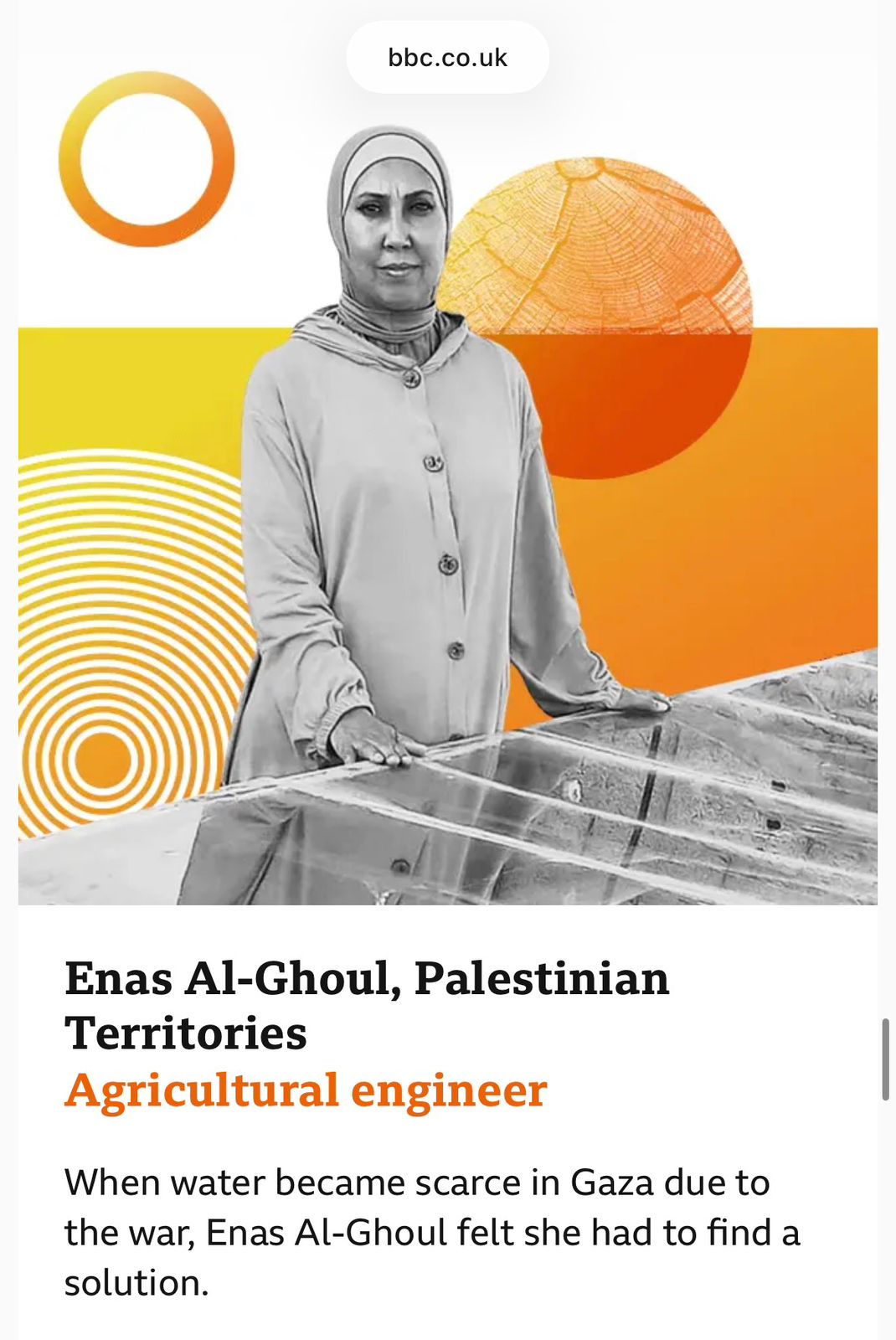 Enas Alghoul reconocida por la BBC